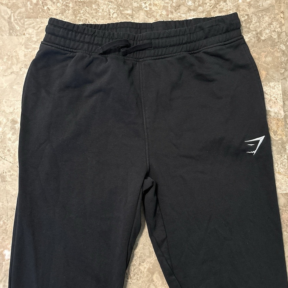Gymshark Joggers Mens Medium Black Crest 27" Lifting Gym Fleece A2A4H